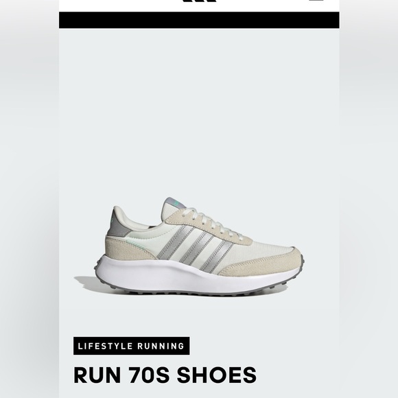 Adidas White, Beige, and Gray ‘Run 70s’ Sneakers! Women’s Size 9.5, Men’s Size 7 - Picture 4 of 5